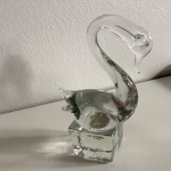 Vintage Arte Murano ICET Swan Figurine Blown Glass Paperweight Venezuela - Picture 8 of 12